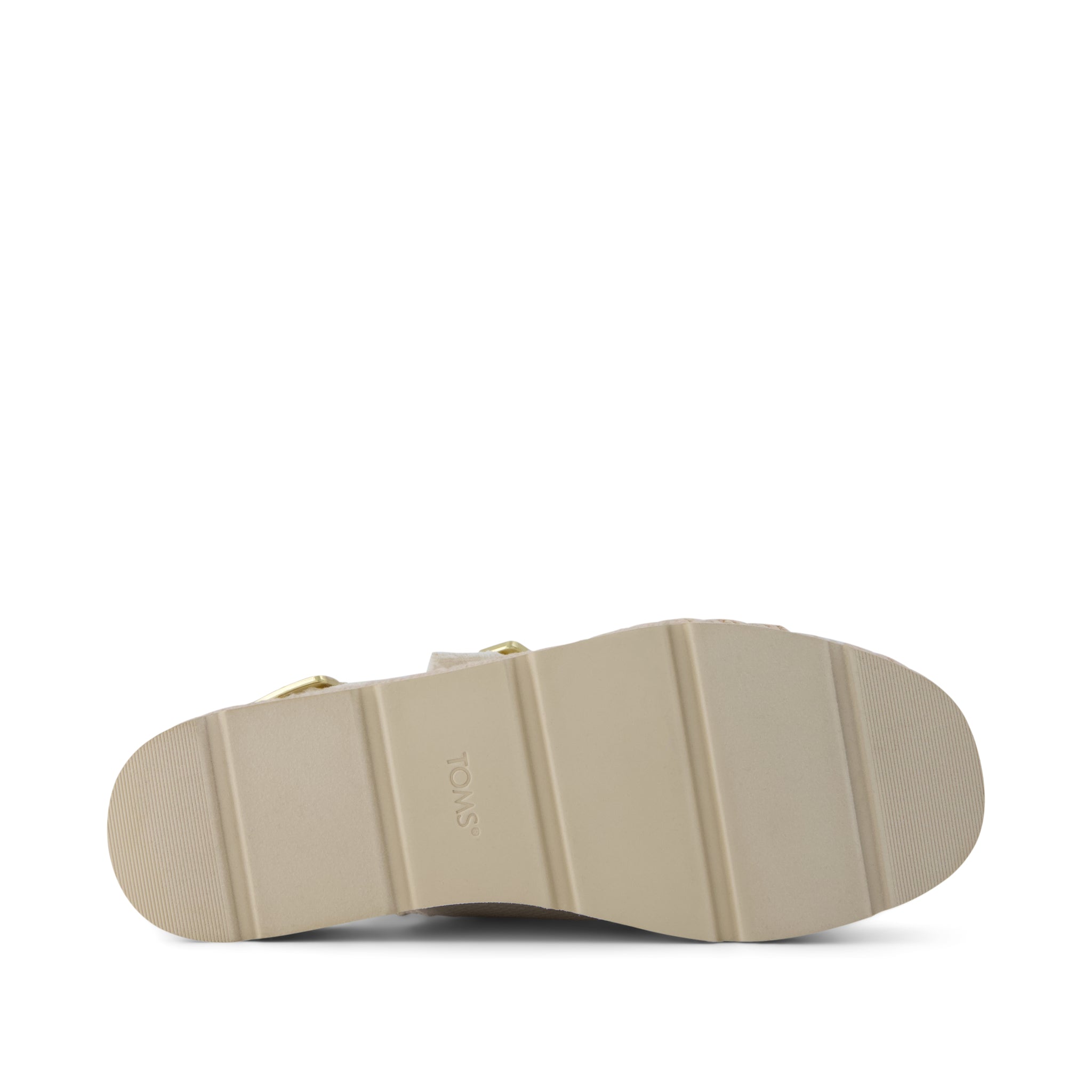 Giana Flatform Sandal - White Woven Bottom Sole View