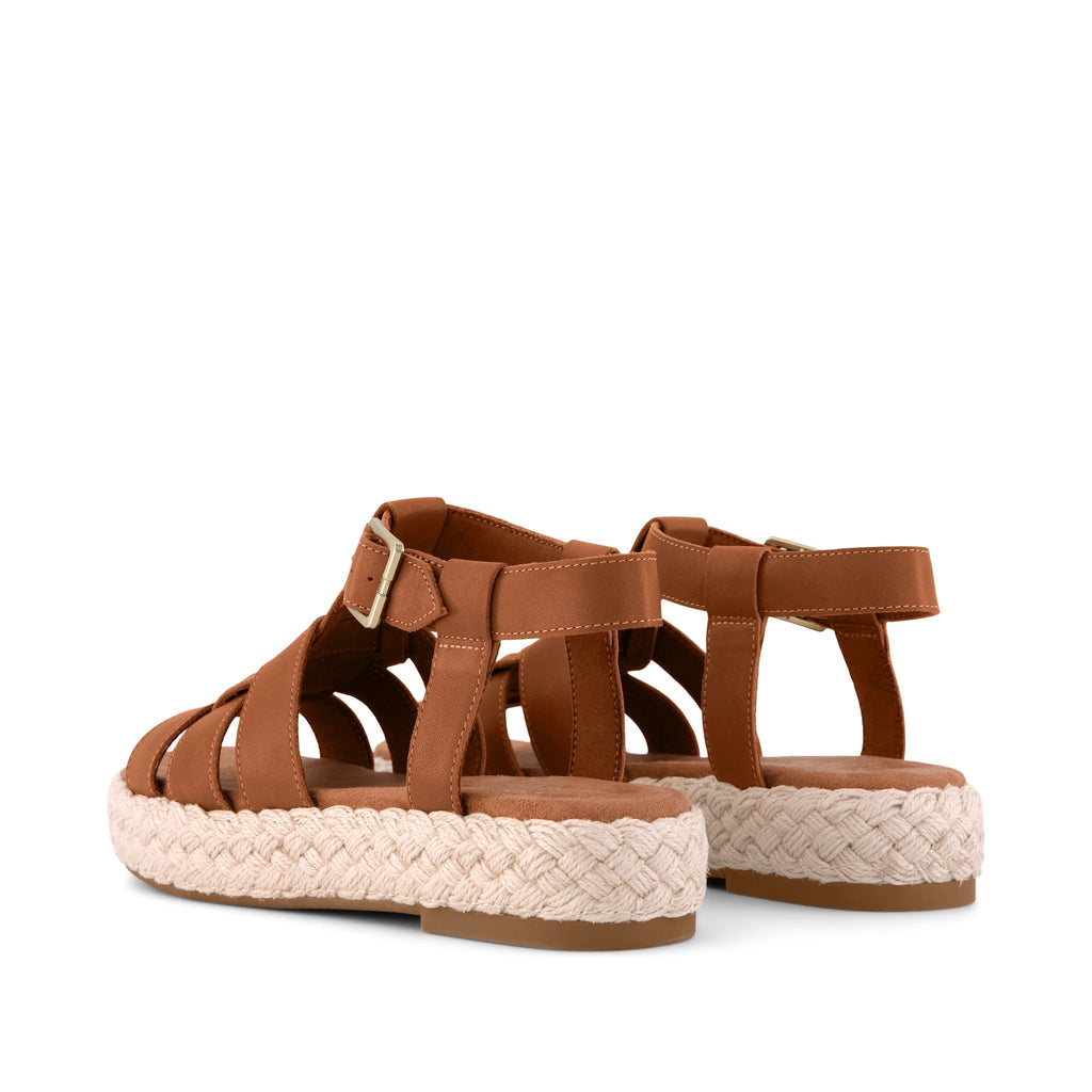 Jac Fisherman Sandal - Brown Sugar Leather  Back View