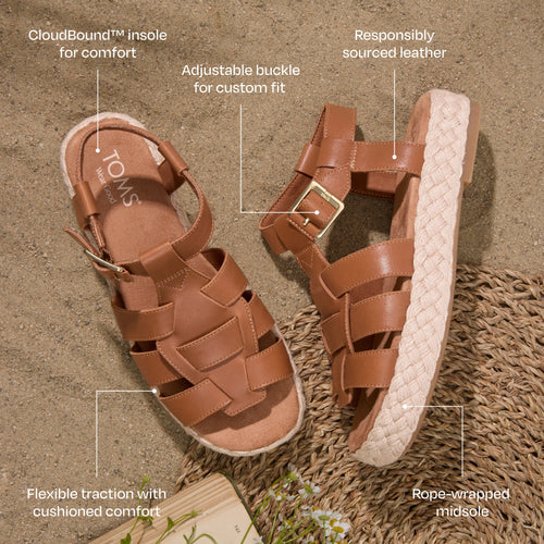 Jac Espadrille Sandal - Brown Sugar Leather