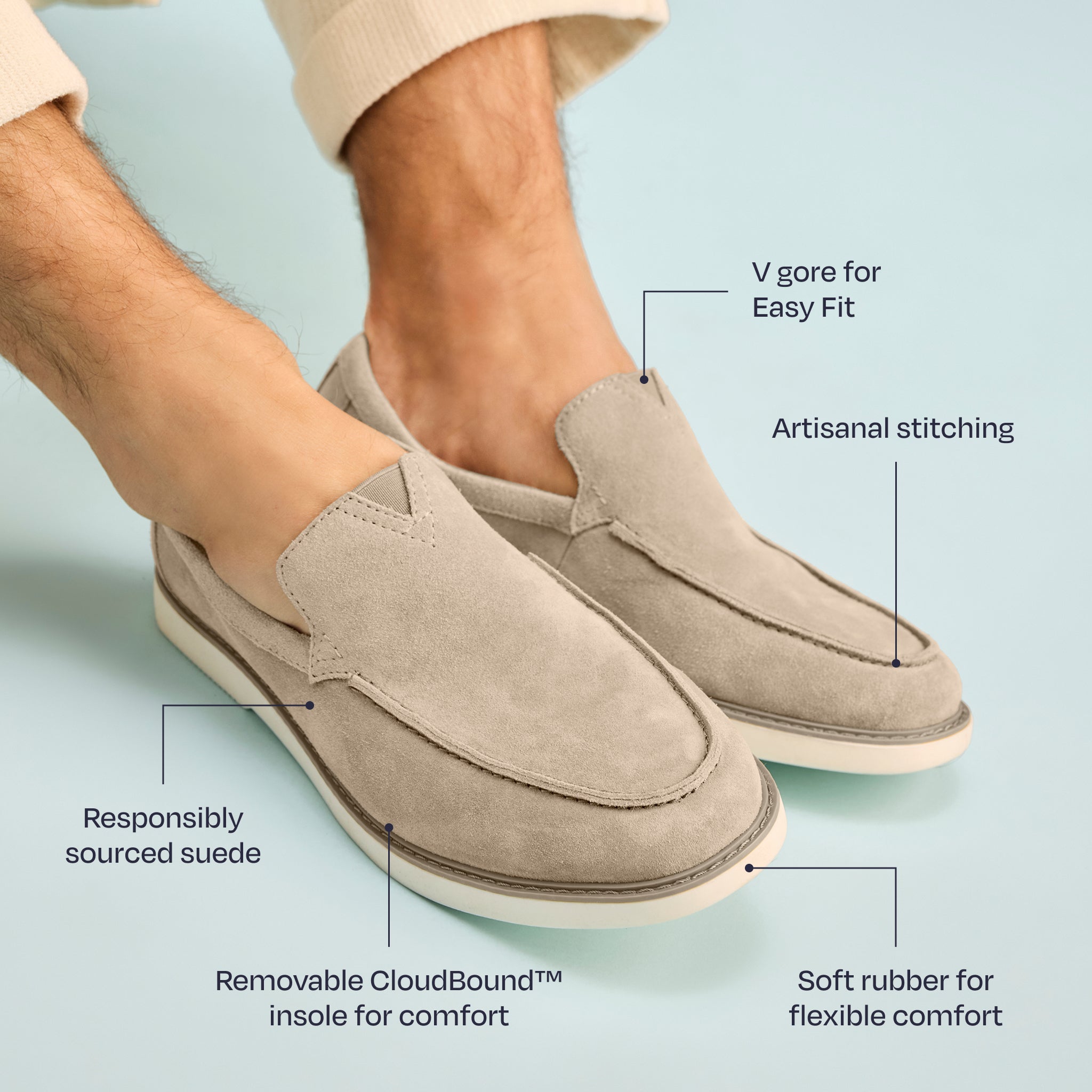 Marcos Loafer - Grijsbruin Gewassen Suede