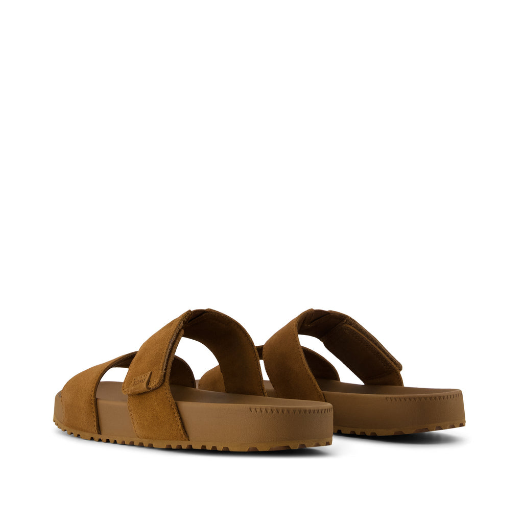 Nico Sandal - Walnut Brown Suede Back View