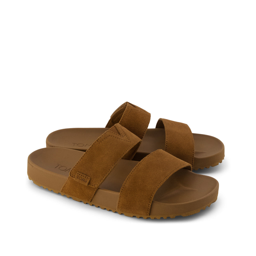 Nico Sandal - Walnut Brown Suede Front View