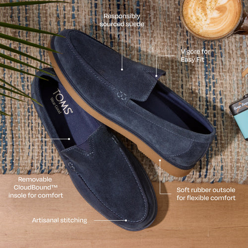Marcos Loafer - Navy Blue Washed Suede