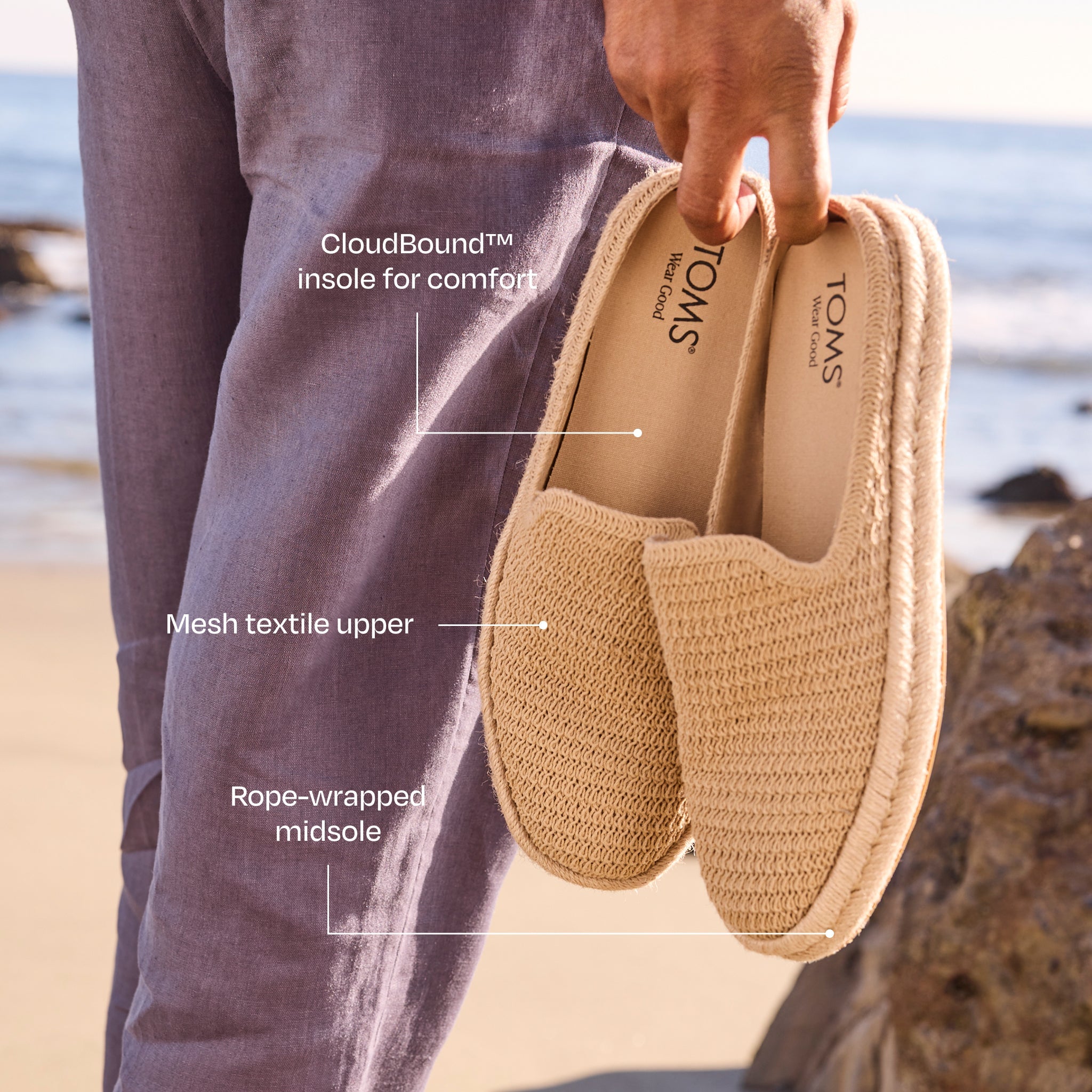 Santiago Mule Espadrille - Light Caramel Brown Mesh