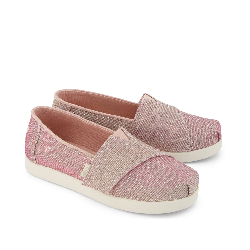 Alpargata Classic Kids Shoe - Rose Glitter Corduroy Front View