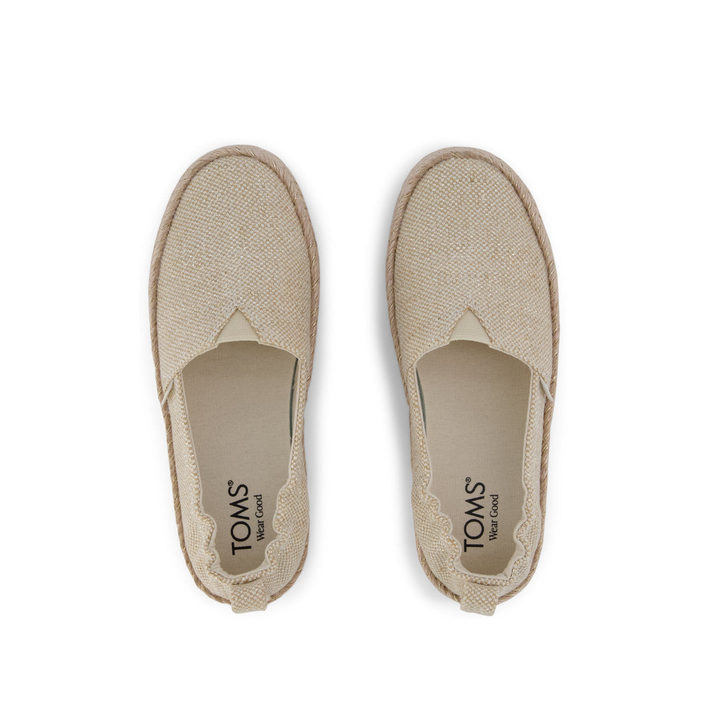Valencia Platform Kids Espadrille - Champagne Glimmer Top View