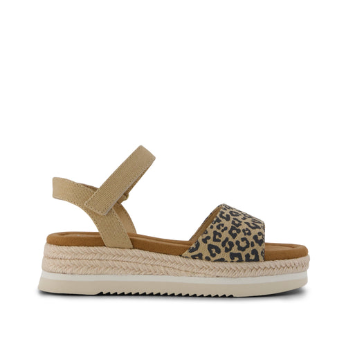 Diana Kids Sandal - Natural Leopard Print Side View