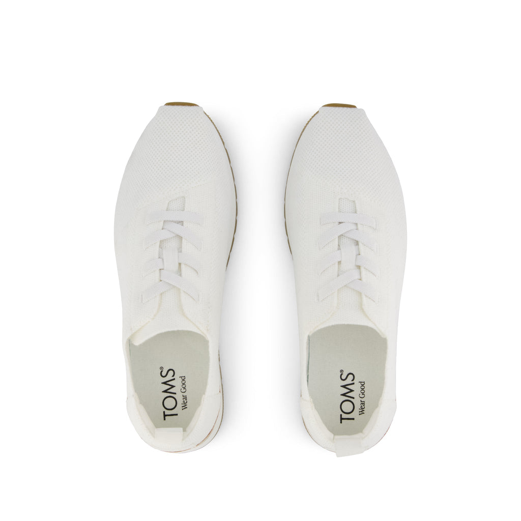 Resident Plus Lace-Up - White Knit Top View