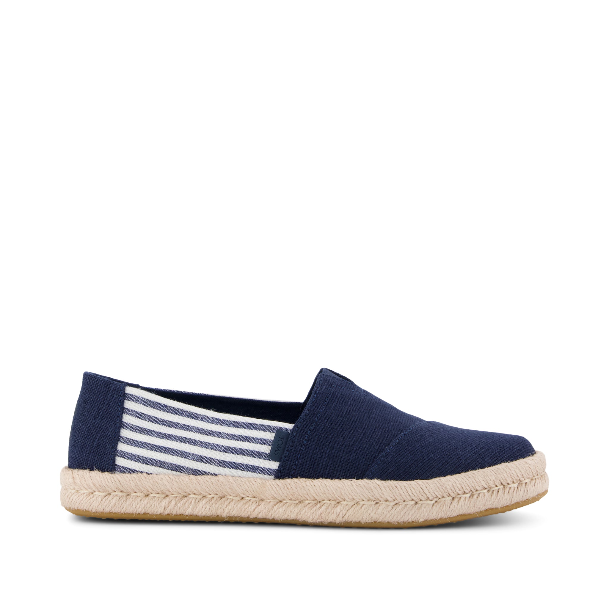 Alpargata Rope 2.0 Espadrille - Navy Blue Heritage Canvas Woven Stripe Side View