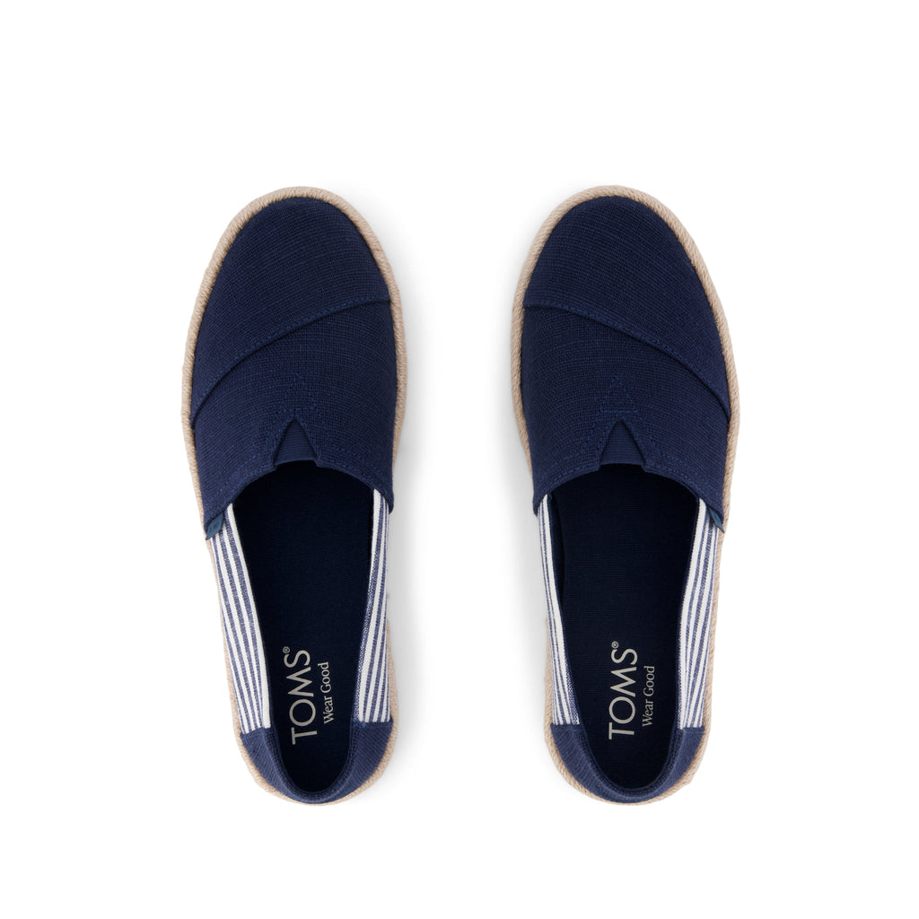 Alpargata Rope 2.0 Espadrille - Navy Blue Heritage Canvas Woven Stripe Top View