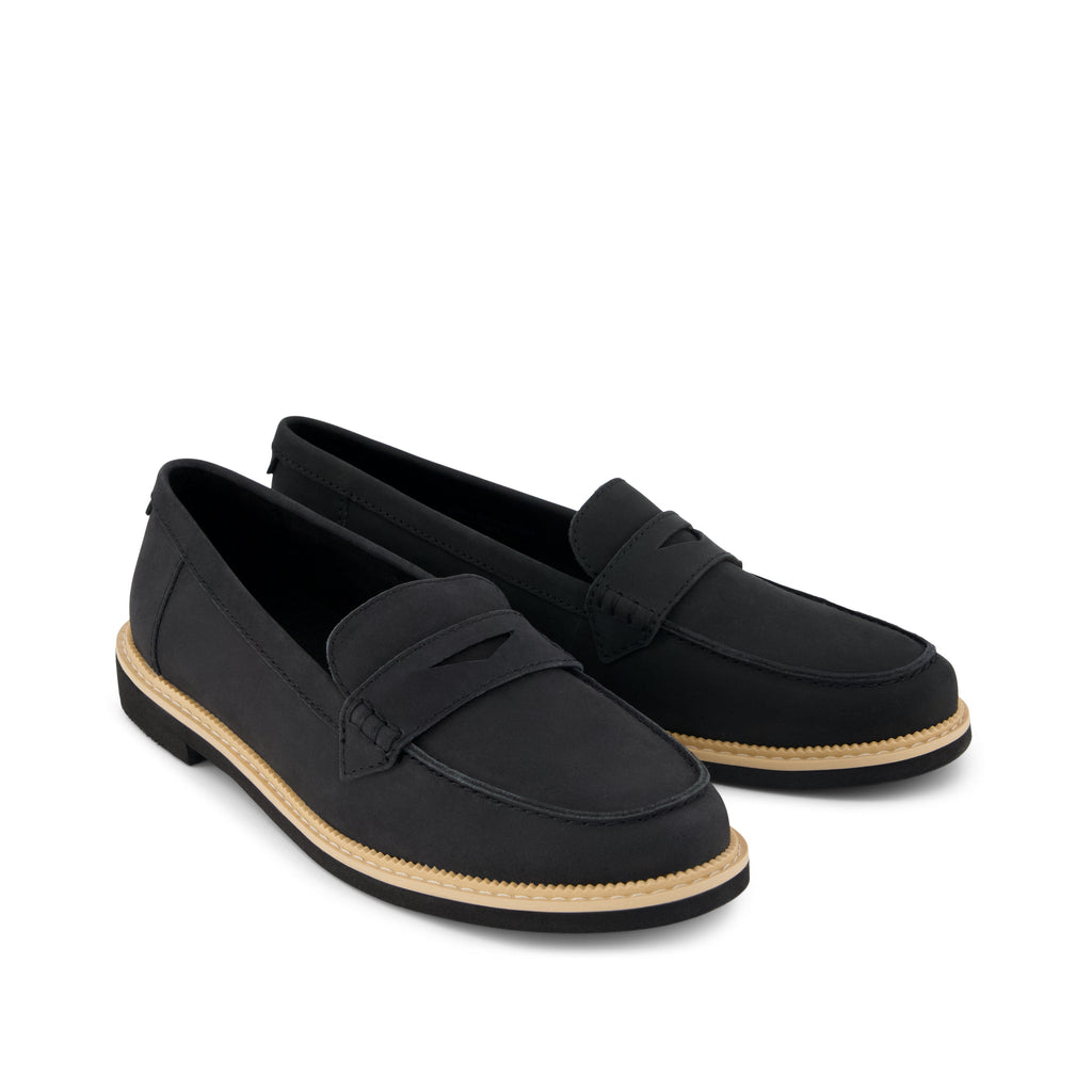 Marie Loafer - Black Leather Front View