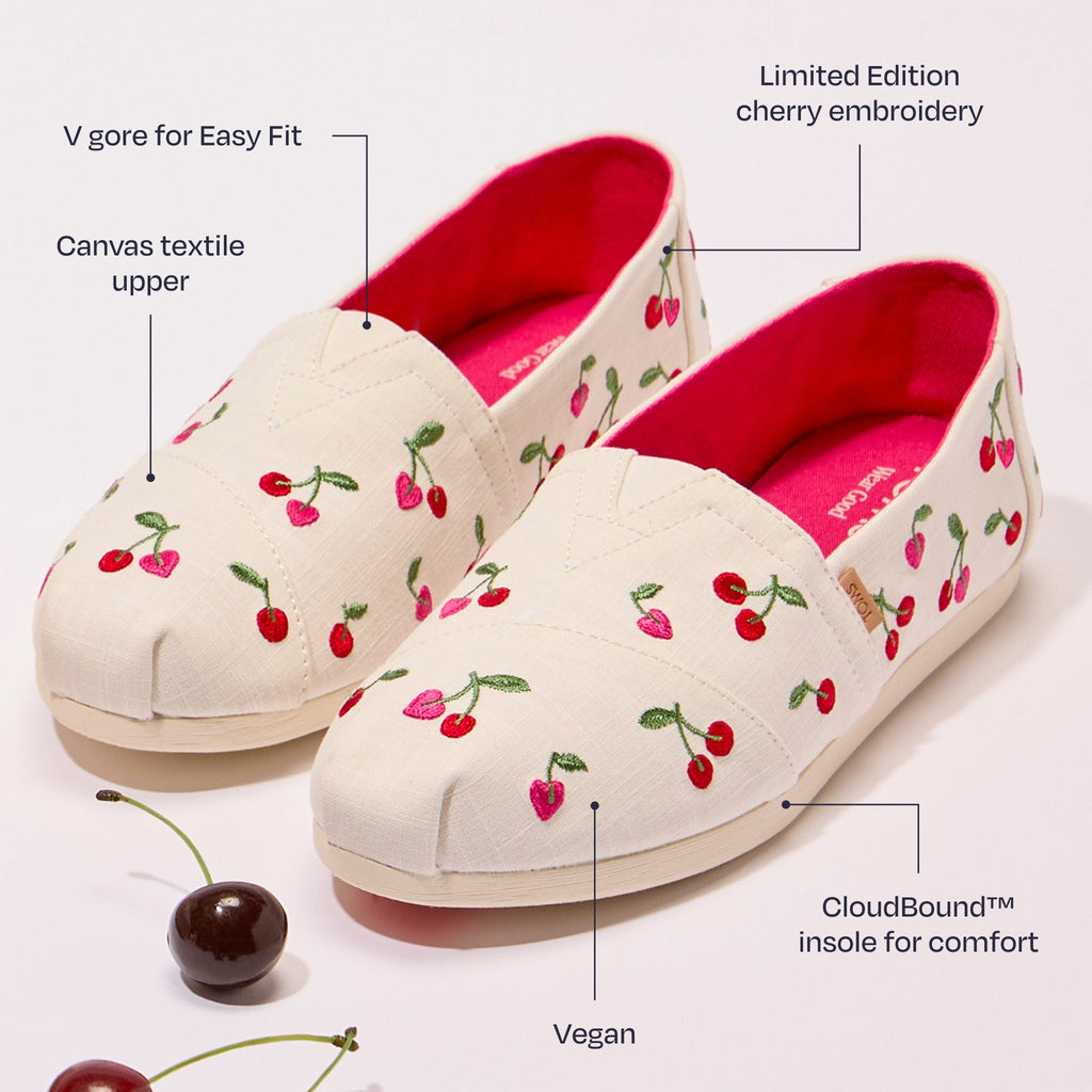 Alpargata  - Egret White Cherry Embroidery