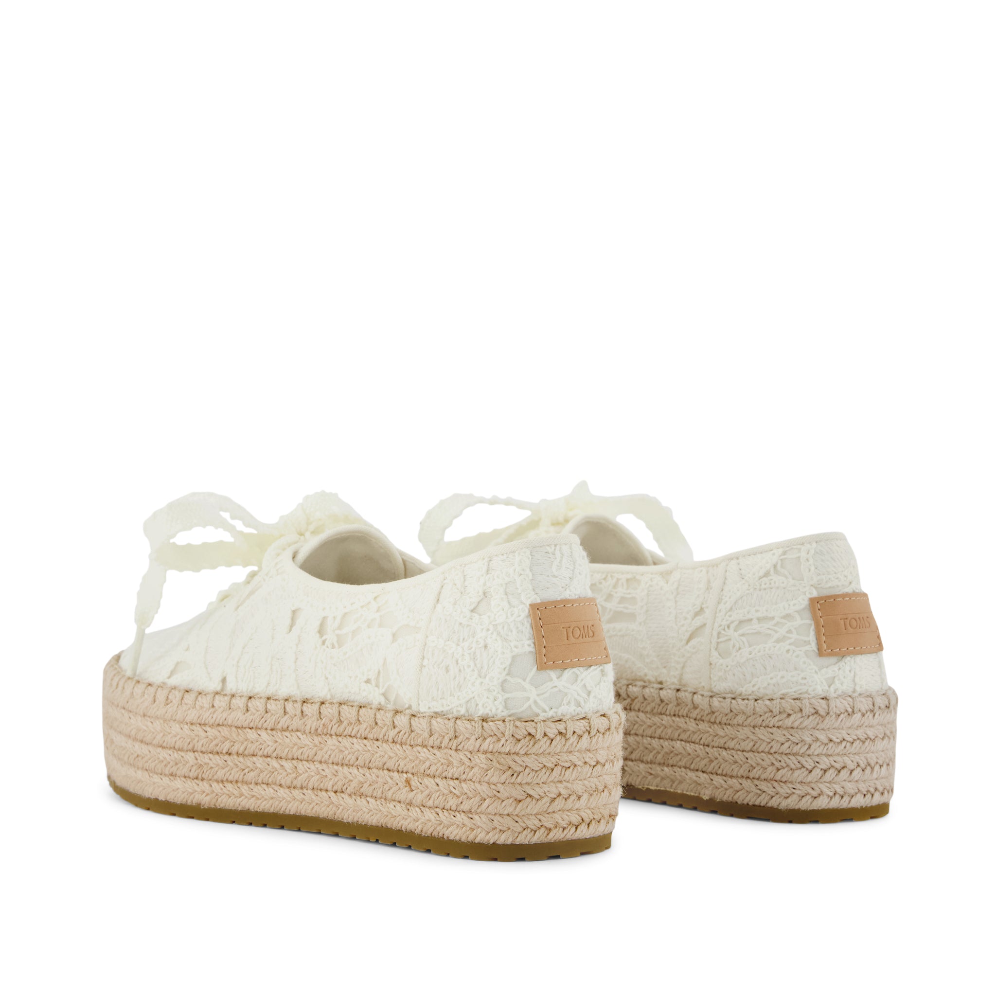 Valencia Lace-Up Espadrille - Egret White Floral Crochet