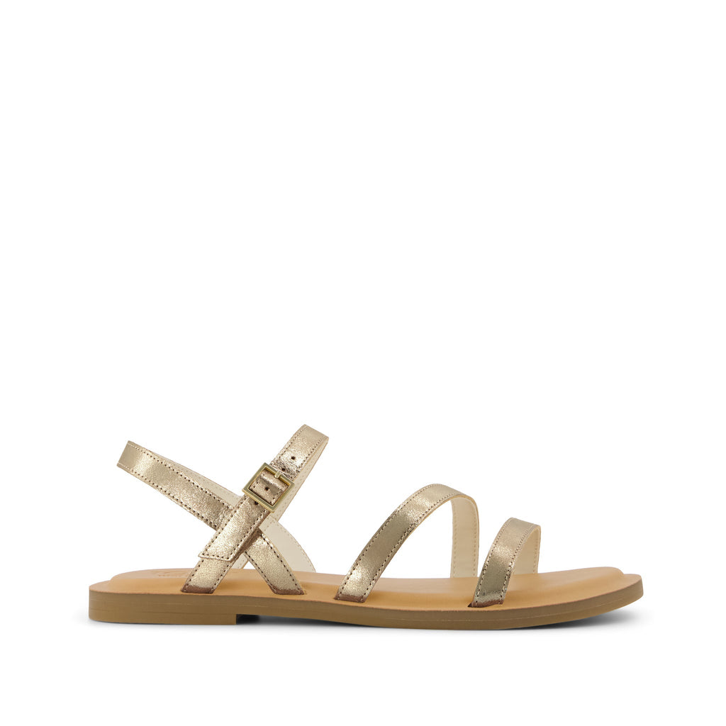 Kira Strappy Sandal - Gold Leather
 Side View