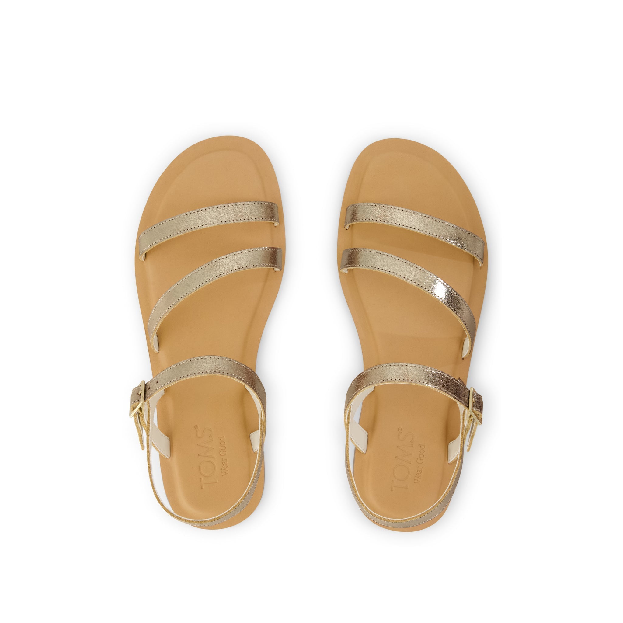Kira Strappy Sandal - Gold Leather
 Top View