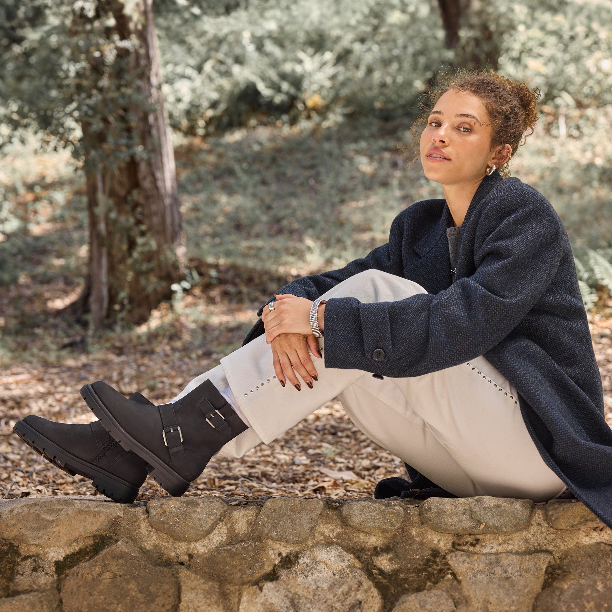 Ionie Moto Boot - Black Nubuck Leather