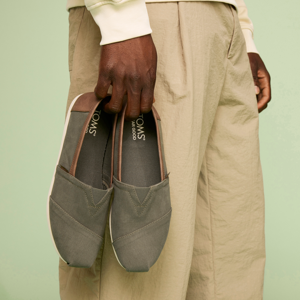 Alpargata In Green With Synthetic Leather Trim Close Up