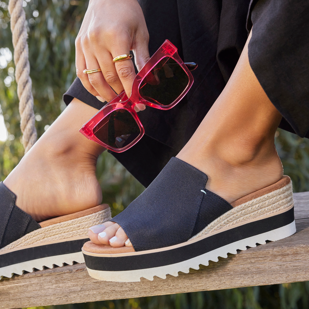 Detailed Image Of Diana Mule Black Sandal