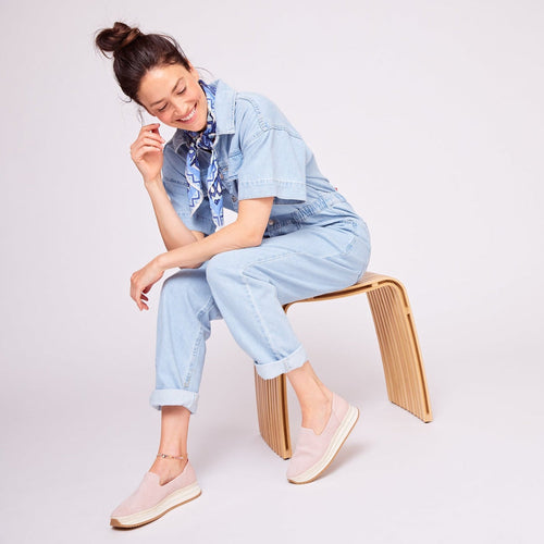 Jocelyn Espadrille Sneaker - Suede Pink