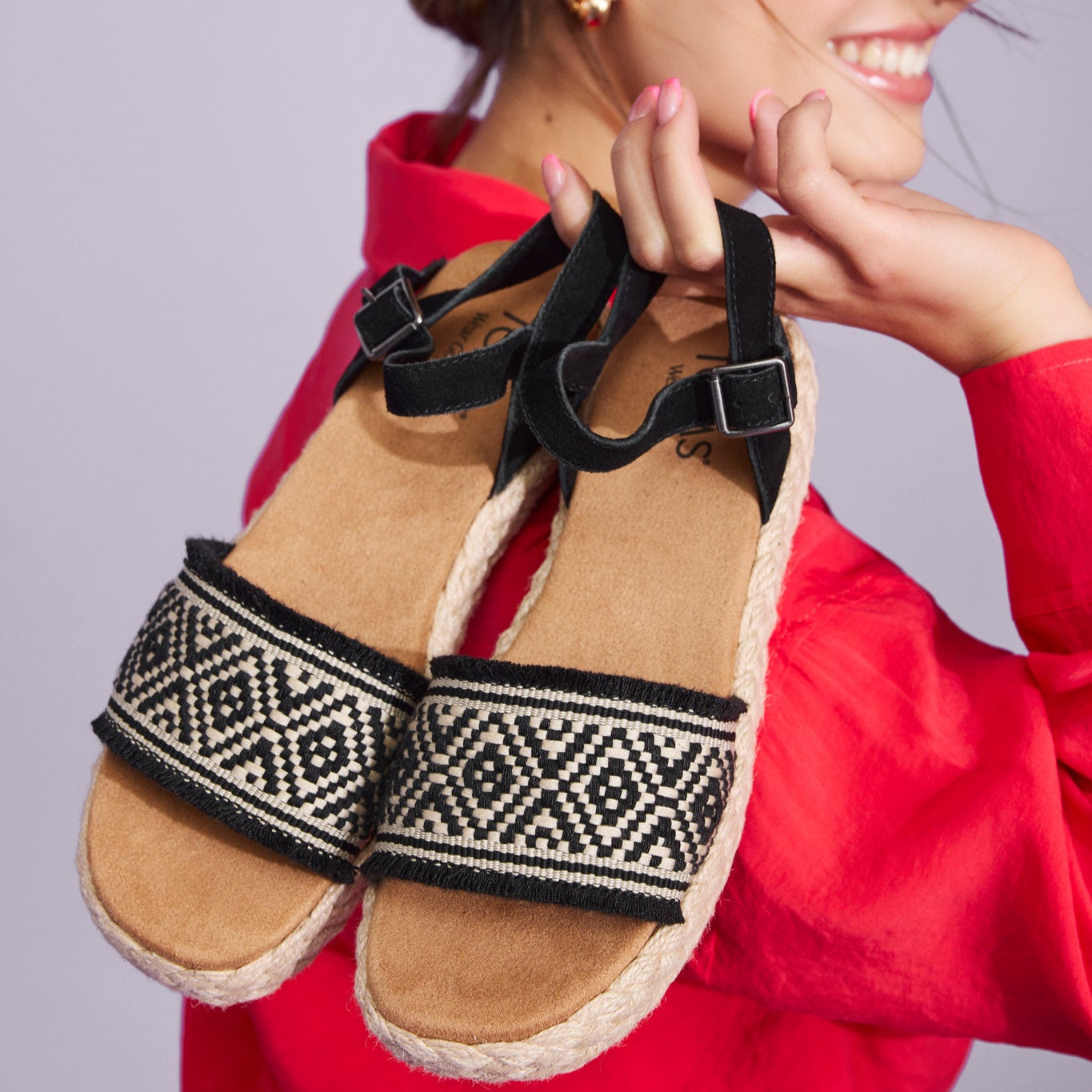 Laydown image of the Black Diamond Global Woven Abby Espadrille Sanadals