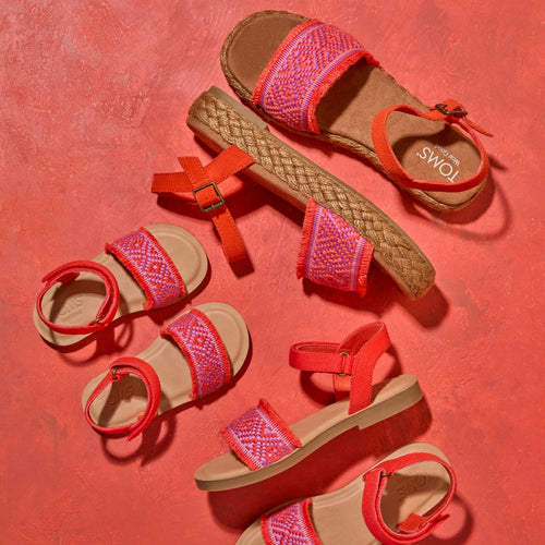 Laydown image of the Flame Diamond Global Abby Espadrille Sandals